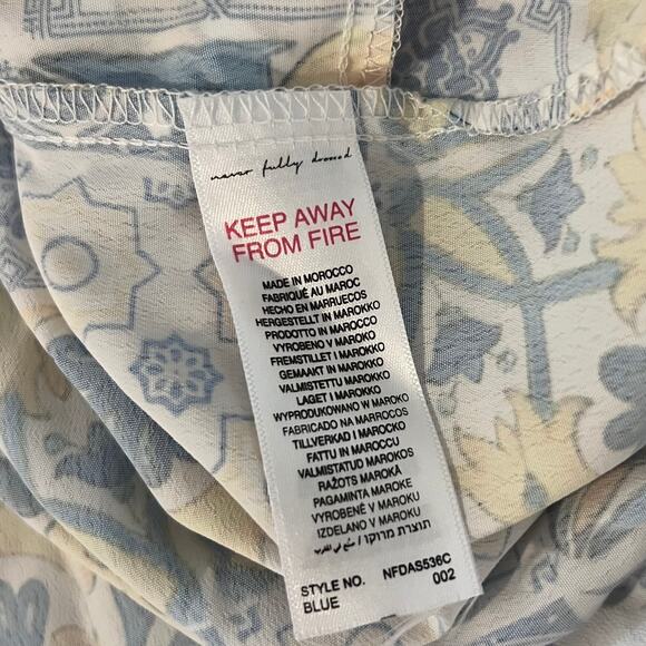 Never Fully Dressed Amalfi Tile Print High Rise Shorts Blue Yellow Boho Size 18 - Picture 9 of 10